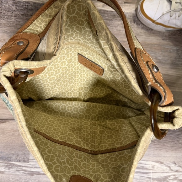 Fossil Shoulder Bag Womens Brown Multi Patchwork Leather Purse Zip Pockets Hobo - Picture 4 of 6